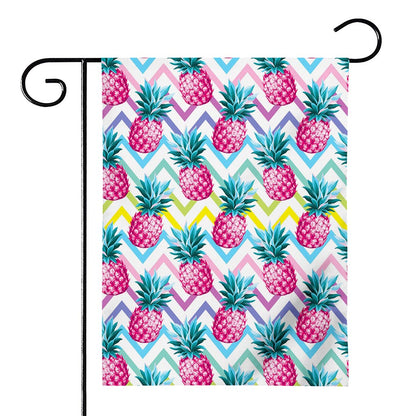 Neon Zig Zag Pineapple Pattern Print House Flag