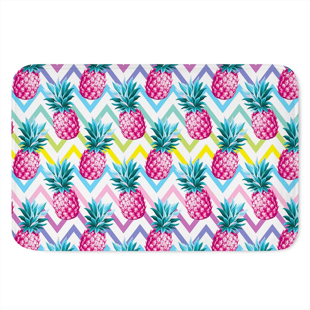 Neon Zig Zag Pineapple Pattern Print Indoor Door Mat