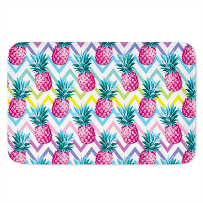 Neon Zig Zag Pineapple Pattern Print Indoor Door Mat