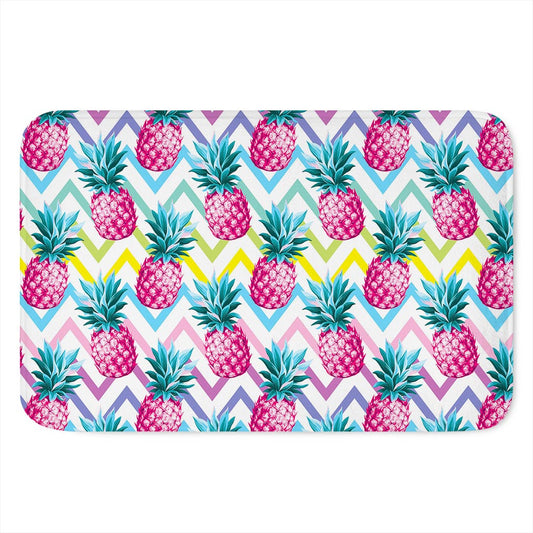 Neon Zig Zag Pineapple Pattern Print Indoor Door Mat