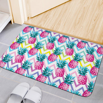 Neon Zig Zag Pineapple Pattern Print Indoor Door Mat