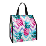 Neon Zig Zag Pineapple Pattern Print Insulated Lunch Tote