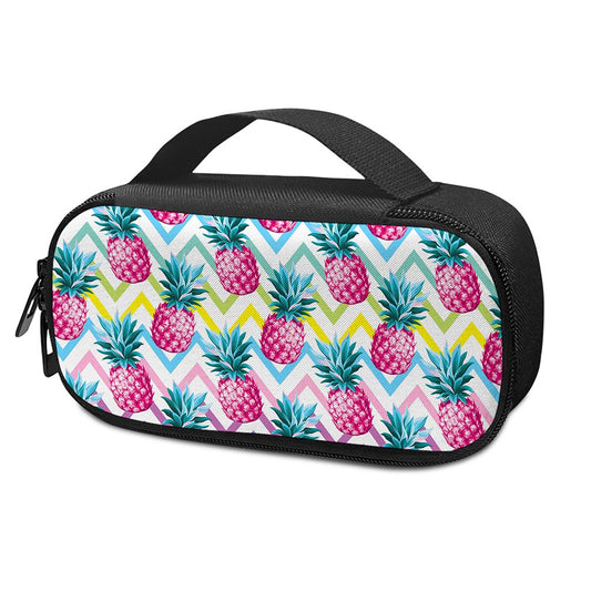 Neon Zig Zag Pineapple Pattern Print Insulin Cooler Travel Case