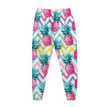 Neon Zig Zag Pineapple Pattern Print Jogger Pants