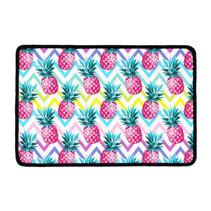 Neon Zig Zag Pineapple Pattern Print Kitchen Mat