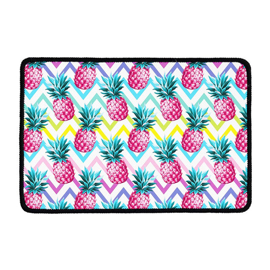 Neon Zig Zag Pineapple Pattern Print Kitchen Mat