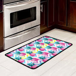 Neon Zig Zag Pineapple Pattern Print Kitchen Mat