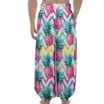 Neon Zig Zag Pineapple Pattern Print Lantern Pants