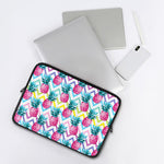Neon Zig Zag Pineapple Pattern Print Laptop Sleeve