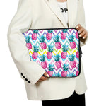 Neon Zig Zag Pineapple Pattern Print Laptop Sleeve