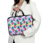 Neon Zig Zag Pineapple Pattern Print Laptop Sleeve With Handle