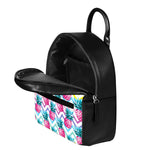 Neon Zig Zag Pineapple Pattern Print Leather Backpack