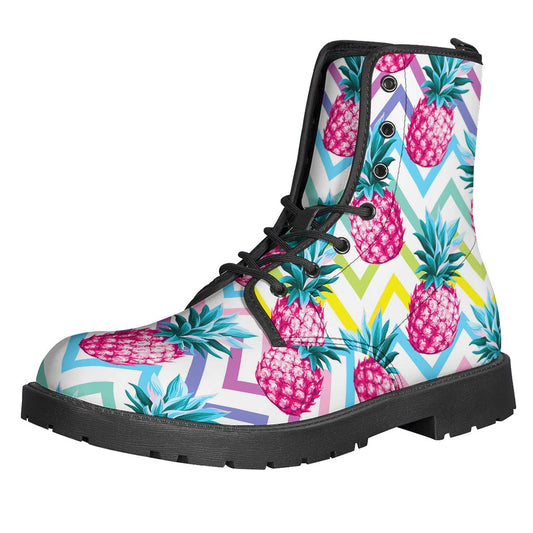 Neon Zig Zag Pineapple Pattern Print Backpack