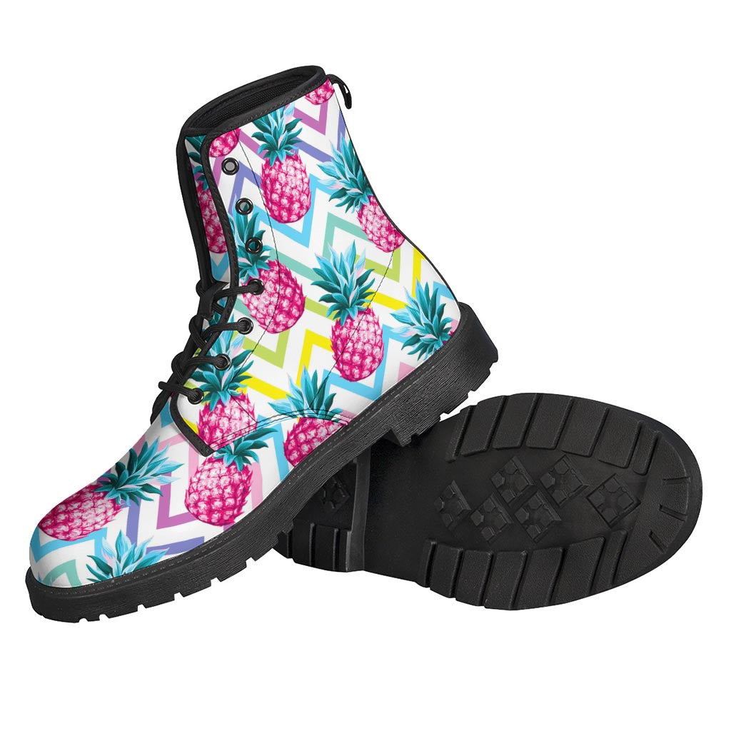 Neon Zig Zag Pineapple Pattern Print Backpack