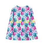 Neon Zig Zag Pineapple Pattern Print Long Sleeve Short Coat