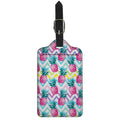 Neon Zig Zag Pineapple Pattern Print Luggage Tag