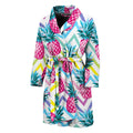 Neon Zig Zag Pineapple Pattern Print Men's Bathrobe