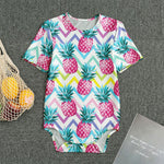 Neon Zig Zag Pineapple Pattern Print Men's Bodysuit