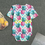 Neon Zig Zag Pineapple Pattern Print Men's Bodysuit