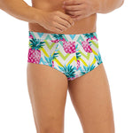 Neon Zig Zag Pineapple Pattern Print Men's Briefs