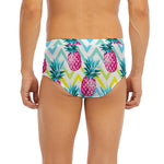 Neon Zig Zag Pineapple Pattern Print Men's Briefs