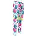 Neon Zig Zag Pineapple Pattern Print Men's Compression Pants