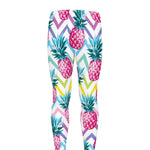 Neon Zig Zag Pineapple Pattern Print Men's leggings