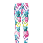 Neon Zig Zag Pineapple Pattern Print Men's leggings