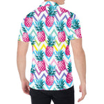 Neon Zig Zag Pineapple Pattern Print Men's Shirt
