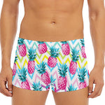 Neon Zig Zag Pineapple Pattern Print Men's Short Boxer Briefs