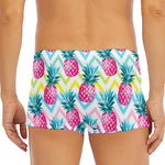 Neon Zig Zag Pineapple Pattern Print Men's Short Boxer Briefs