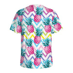 Neon Zig Zag Pineapple Pattern Print Men's Sports T-Shirt