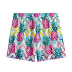 Neon Zig Zag Pineapple Pattern Print Mesh Shorts