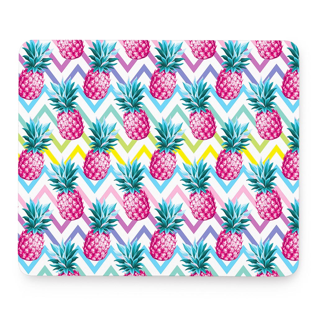 Neon Zig Zag Pineapple Pattern Print Mouse Pad