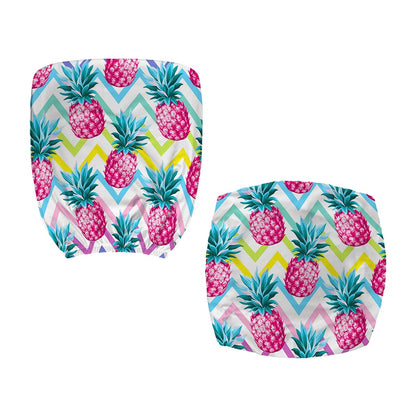 Neon Zig Zag Pineapple Pattern Print Office Chair Cover