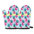 Neon Zig Zag Pineapple Pattern Print Oven Mitts