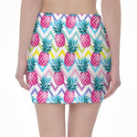 Neon Zig Zag Pineapple Pattern Print Pencil Mini Skirt