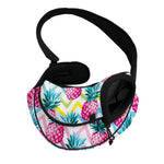 Neon Zig Zag Pineapple Pattern Print Pet Sling Carrier