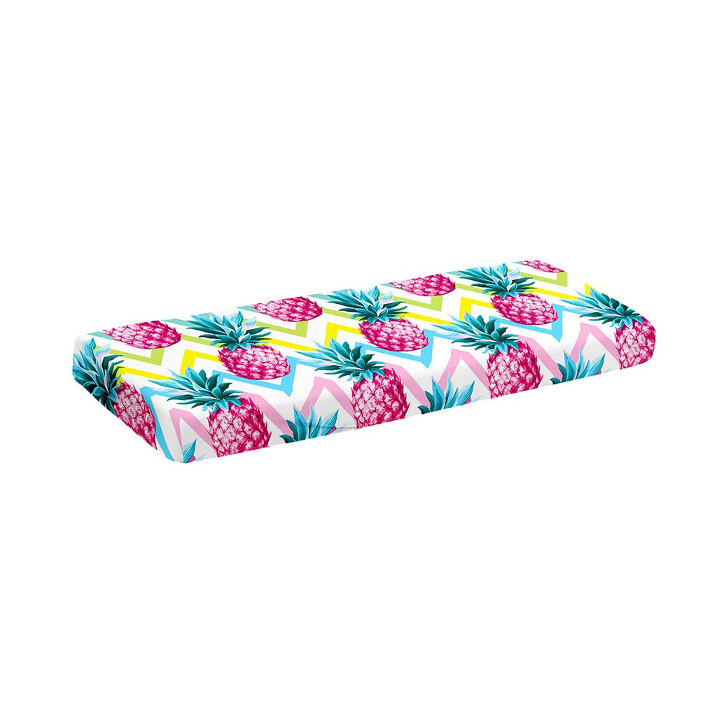 Neon Zig Zag Pineapple Pattern Print Piano Keyboard Cover
