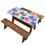 Neon Zig Zag Pineapple Pattern Print Picnic Table Cover