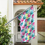 Neon Zig Zag Pineapple Pattern Print Polyester Flag