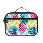 Neon Zig Zag Pineapple Pattern Print Portable Lunch Bag