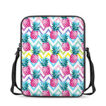 Neon Zig Zag Pineapple Pattern Print Rectangular Crossbody Bag