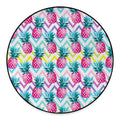 Neon Zig Zag Pineapple Pattern Print Round Floor Mat