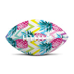 Neon Zig Zag Pineapple Pattern Print Rugby Ball