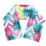 Neon Zig Zag Pineapple Pattern Print Scarf