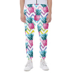 Neon Zig Zag Pineapple Pattern Print Scuba Joggers