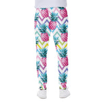 Neon Zig Zag Pineapple Pattern Print Scuba Joggers