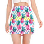 Neon Zig Zag Pineapple Pattern Print Side Slit Mini Skirt