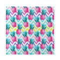 Neon Zig Zag Pineapple Pattern Print Silk Bandana